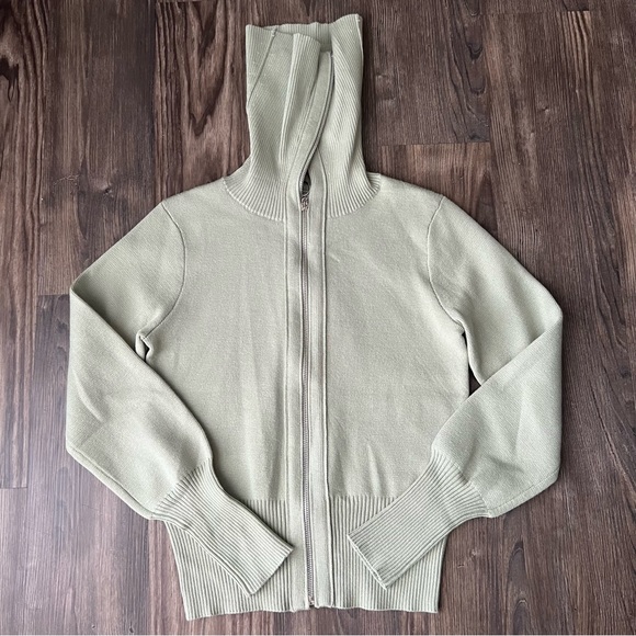 Magaschoni Sage NEW  Green Full Zip Knit Viscose Blend Cardigan Sweater - Picture 7 of 16
